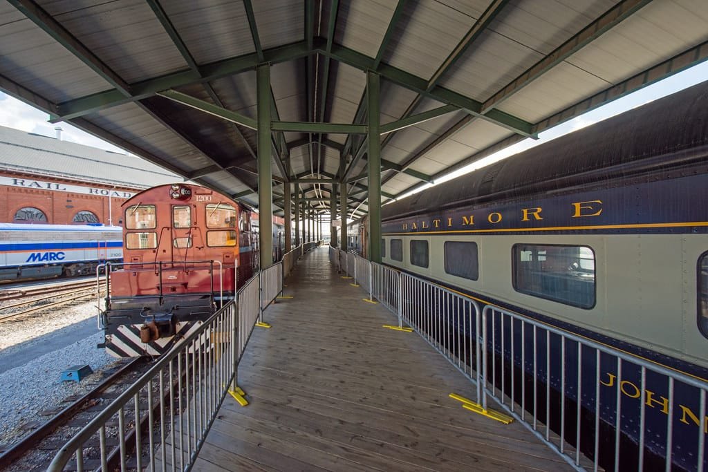 B&o railroad museum: bomx no. 1200 & b&o no. 908 passenger car
