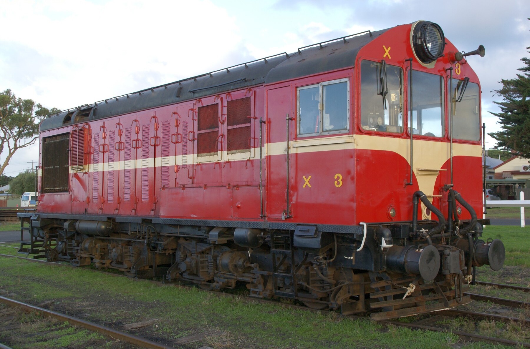 Tasmanian government railways x class locomotive x3 at the bellarine railway may 2014 03